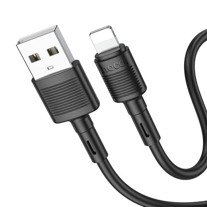 USB-A to Lightning Data and Charging Cable HOCO X83 Victory, 18W, 1m, Black