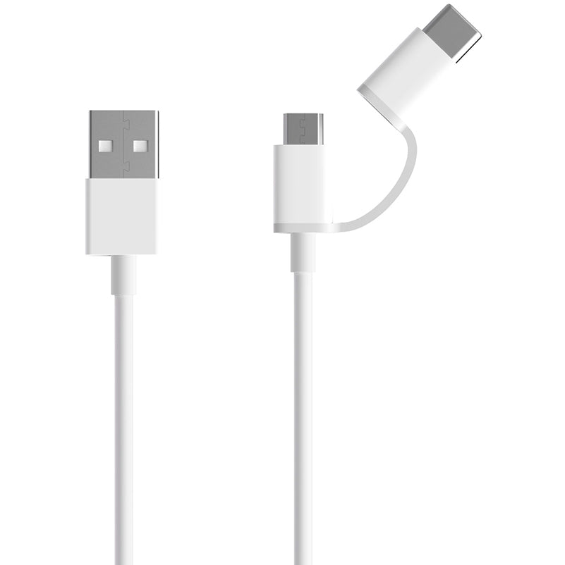 Cavo dati e ricarica USB-A - microUSB / USB-C Xiaomi Mi 2in1, 18W, 1m, bianco SJV4082TY 