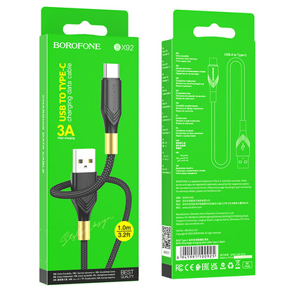 Cavo dati e ricarica USB-A - USB-C Borofone BX92 Advantage BX92, 18W, 1m, nero 