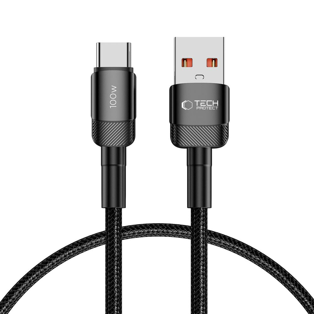 Cavo di ricarica e dati da USB-A a USB-C Tech-Protect Ultraboost EVO, 100W, 0,25 m, nero 