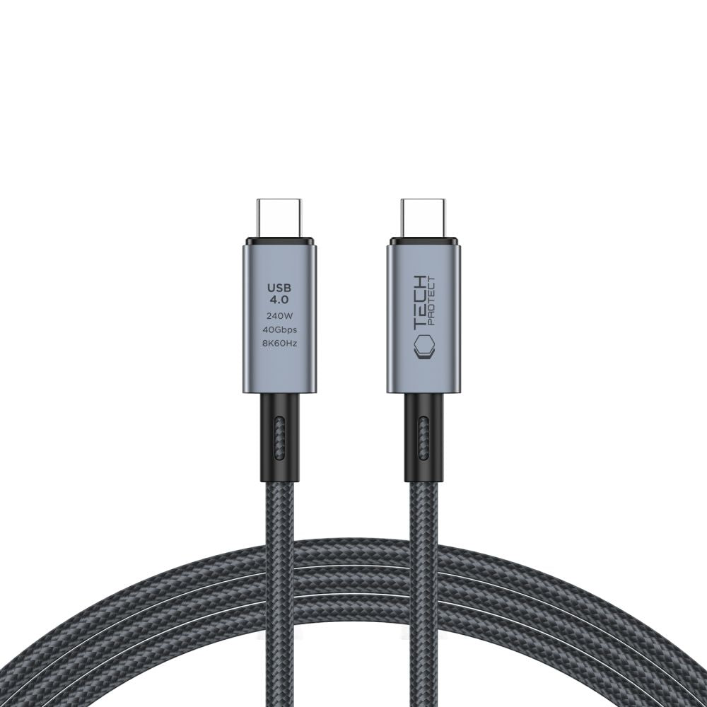 Cavo dati e ricarica USB-C - USB-C Tech-Protect Ultraboost Max, 240W, 2m, grigio 