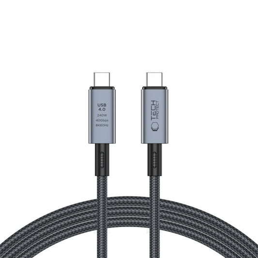 Cavo dati e ricarica USB-C - USB-C Tech-Protect Ultraboost Max, 240W, 2m, grigio 