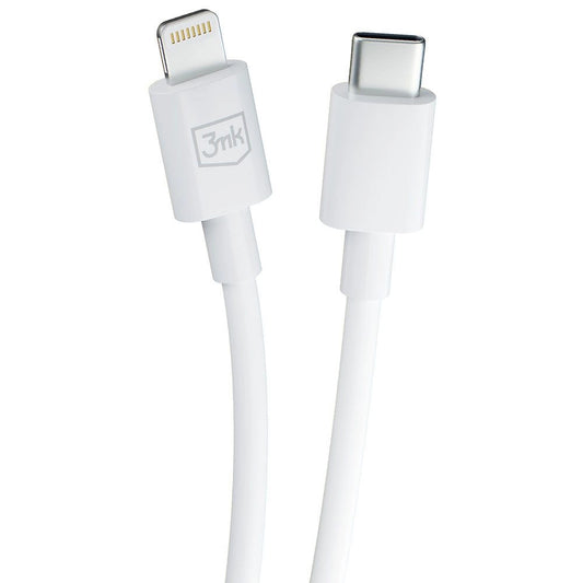 Cavo dati e ricarica USB-C - Lightning 3MK Hyper, 20W, 1,2 m, bianco 