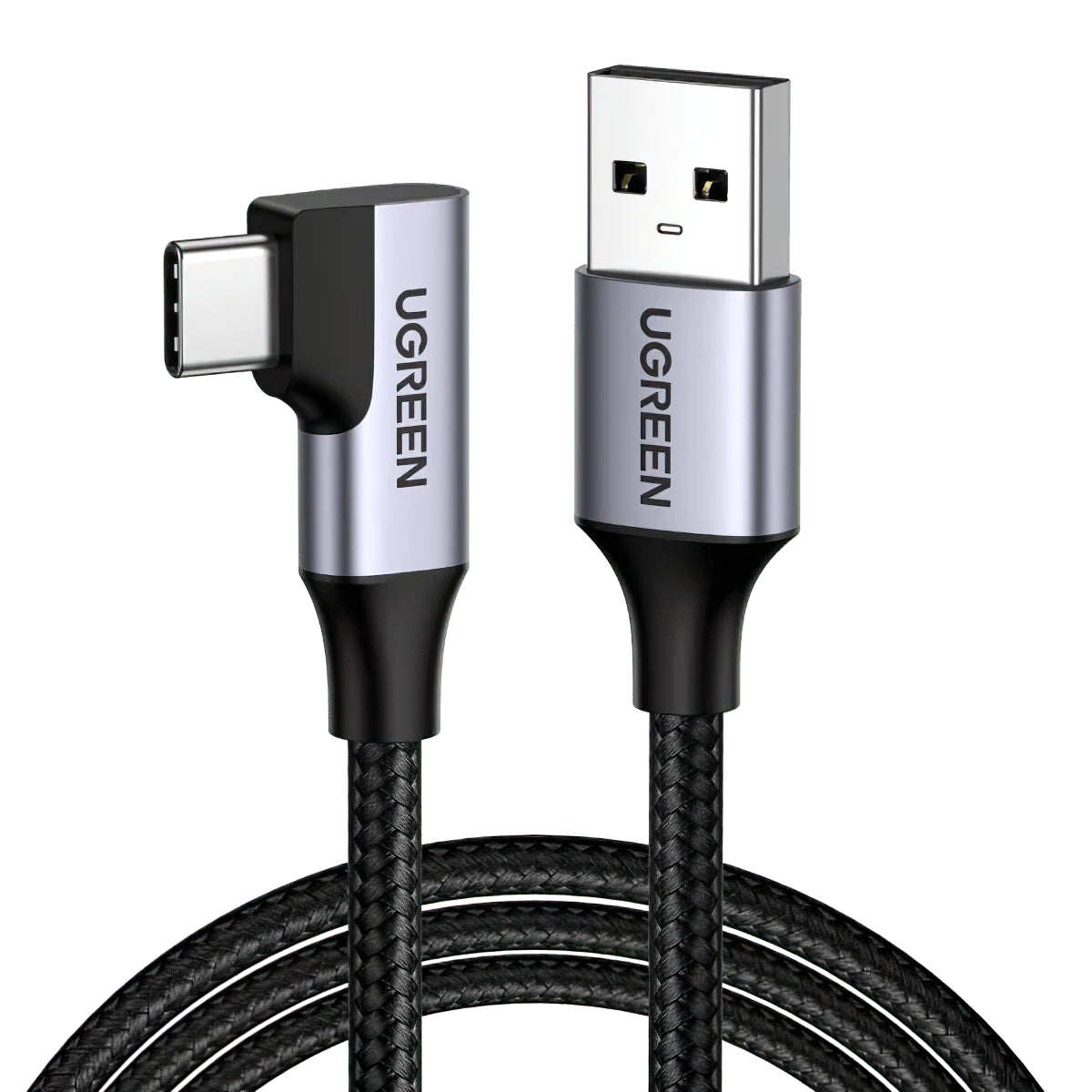Cavo dati e ricarica USB-A - USB-C UGREEN US385 angolato, 60W, 1m, grigio 