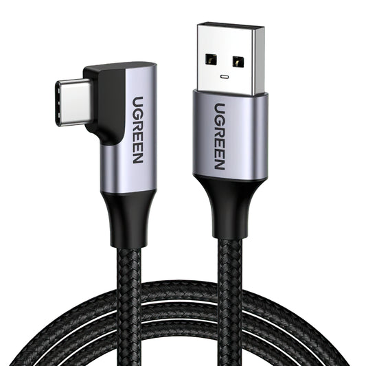 Cavo dati e ricarica USB-A - USB-C UGREEN US385 angolato, 60W, 1m, grigio 