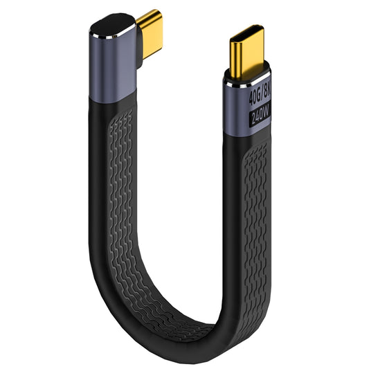 Cavo Dati e Ricarica USB-C - USB-C OEM Angled 8K Video Version 3, 240W, 0.15m, Nero