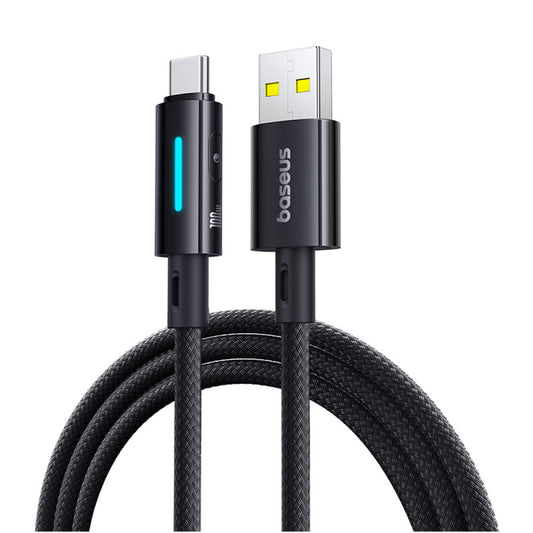 Cavo Dati e Ricarica USB-A - USB-C Baseus Lit Button Control, 100W, 2m, Nero P10379002121-01