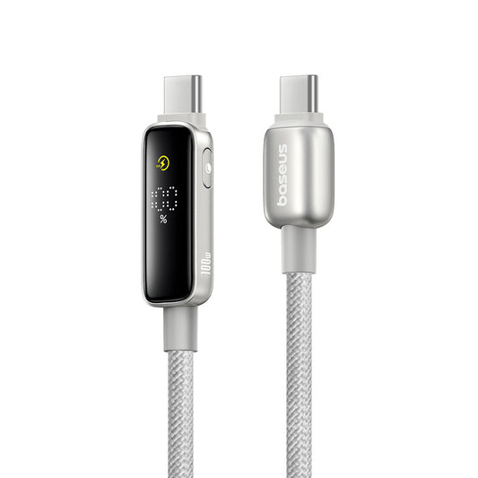 USB-C Data and Charging Cable - USB-C Baseus Vipow Display, 100W, 1m, Gray P10381802851-00