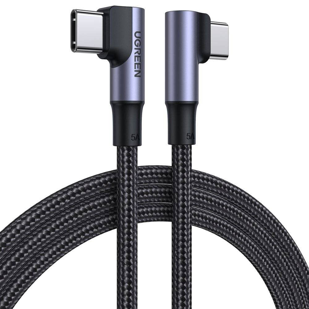 UGREEN US335 Angled USB-C to USB-C Data and Charging Cable, 100W, 2m, Black