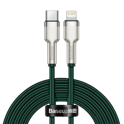 Cavo Dati e Ricarica USB-C - Lightning Baseus Cafule Metal Series, 20W, 2m, Verde CATLJK-B06
