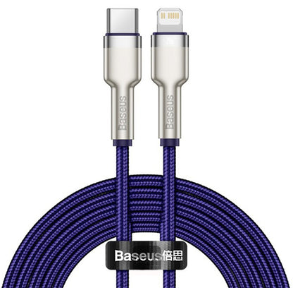 Cavo Dati e Ricarica USB-C - Lightning Baseus Cafule Metal Series, 20W, 2m, Viola CATLJK-B05