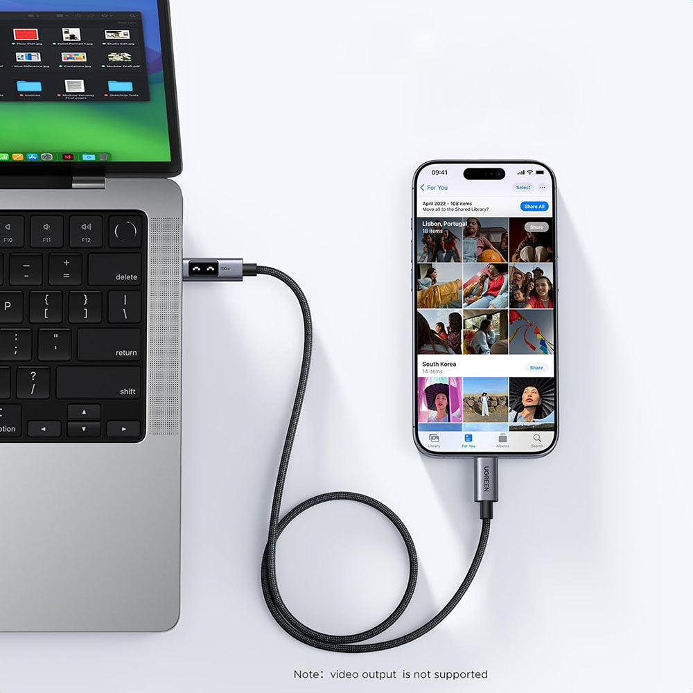 Cavo Dati e Ricarica USB-C - USB-C UGREEN L509, 100W, 0.5m, Grigio