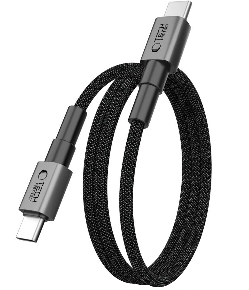 Cavo Dati e Ricarica USB-C - USB-C Tech-Protect Ultraboost DNA MagTwist, 100W, 1m, Grigio