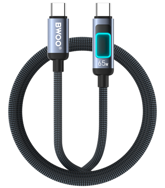 Cavo Dati e Ricarica USB-C - USB-C BWOO X324CC Display, 65W, 1m, Nero