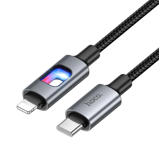 Cavo Dati e Ricarica USB-C - Lightning HOCO U144 Led, 27W, 1,2m, Nero