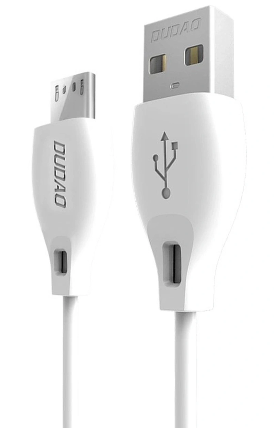 USB-A to microUSB Data and Charging Cable Dudao L4M, 18W, 1m, White
