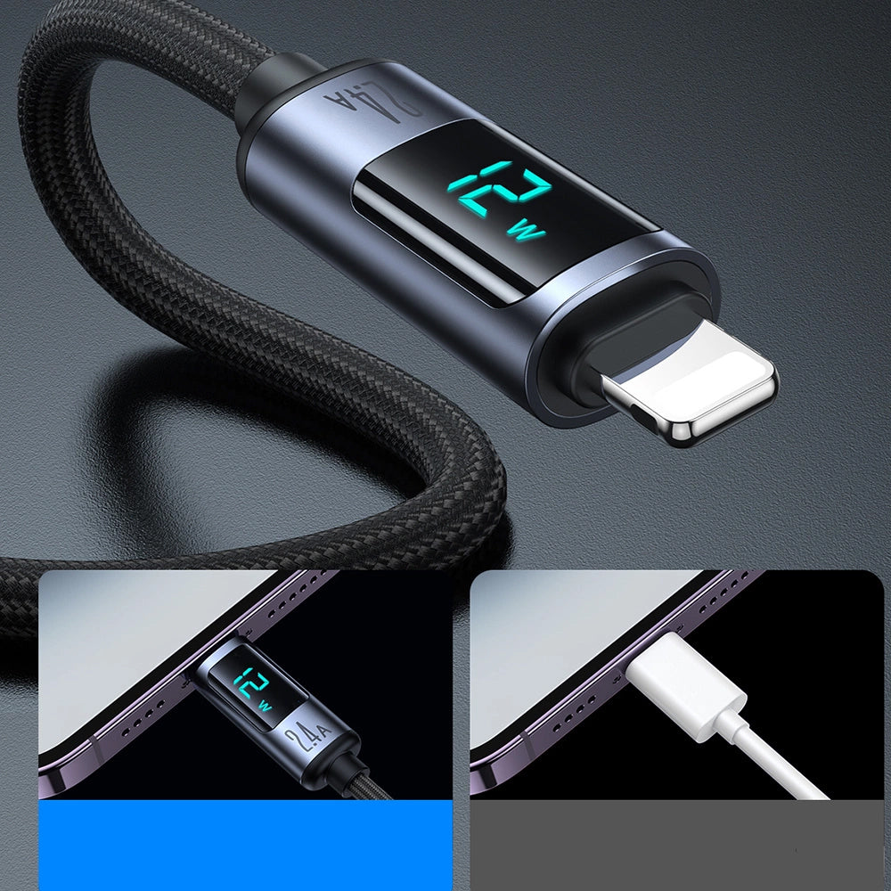 Cavo Dati e Ricarica USB-A - Lightning Joyroom S-A16 Prism Display, 12W, 1.2m, Nero