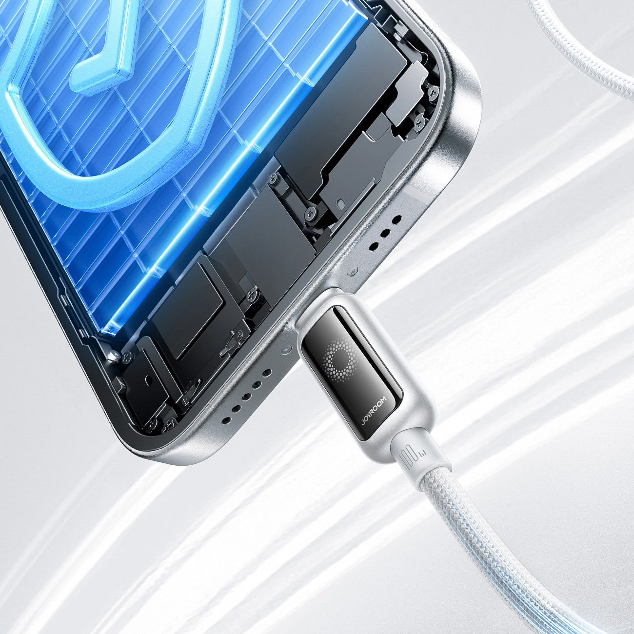 Cavo Dati e Ricarica USB-C - USB-C Joyroom S-A55 StarFlight Display, 100W, 1.2m, Bianco