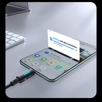 Cavo Dati e Ricarica USB-A - USB-C Baseus Lit Button Control, 100W, 2m, Nero P10379002121-01