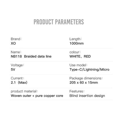 Cavo Dati e Ricarica USB-A - microUSB XO Design NB118, 18W, 1m, Rosso