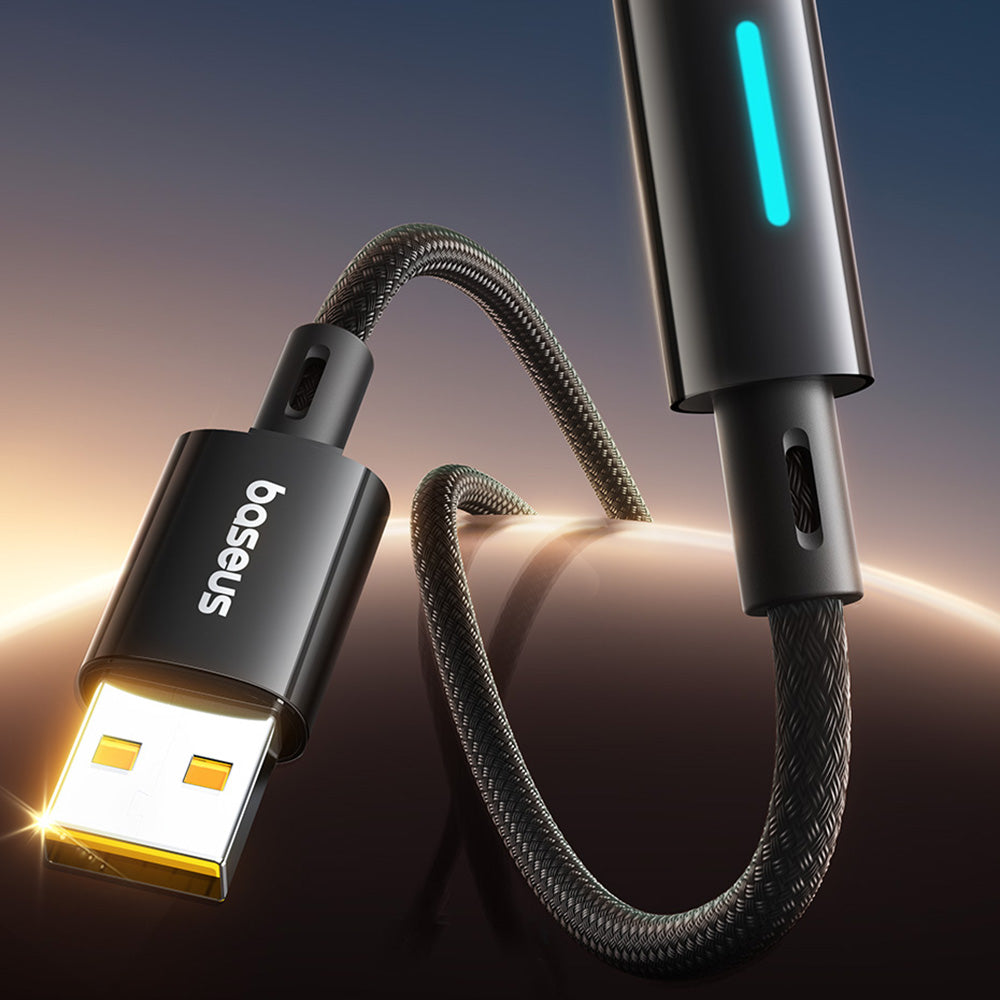 Cavo Dati e Ricarica USB-A - USB-C Baseus Lit Button Control, 100W, 2m, Nero P10379002121-01