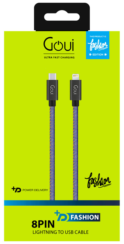 Cavo dati e ricarica USB-C - Lightning Goui Fashion, 18W, 1m, blu G-FASHIONC94JB