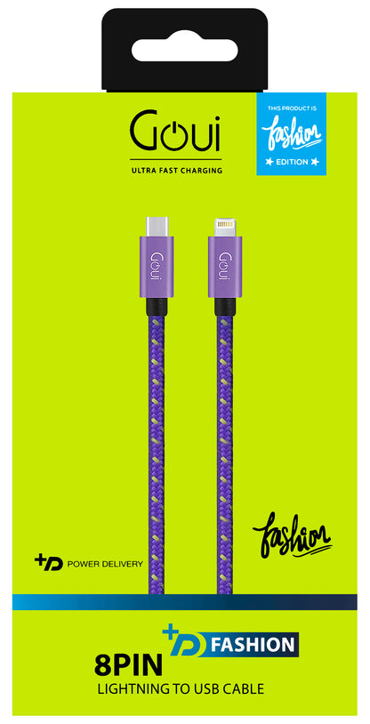 Cavo dati e ricarica USB-C - Lightning Goui Fashion, 18W, 1m, viola G-FASHIONC94P