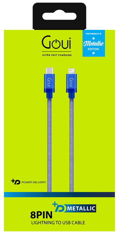 Cavo dati e ricarica USB-C - Lightning Goui Metallic, 18W, 1m, blu G-METALLICC94B