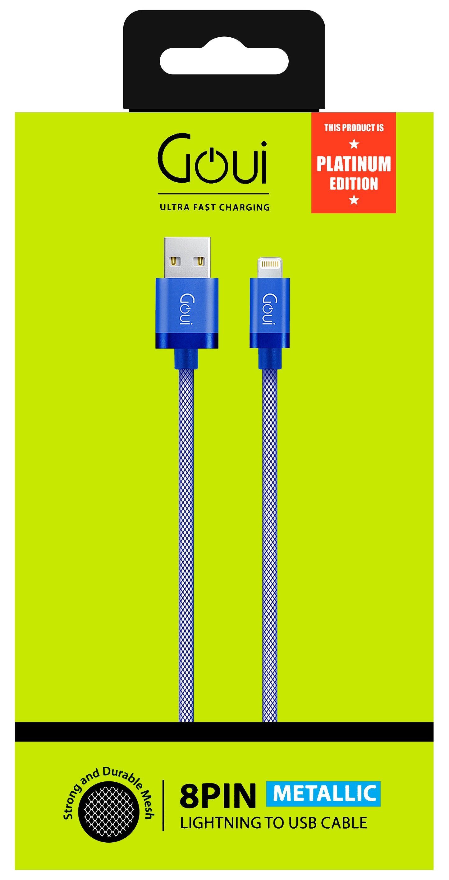 Cavo dati e ricarica USB-A - Lightning Goui Metallic, 18W, 1m, blu G-LC8PIN-02B