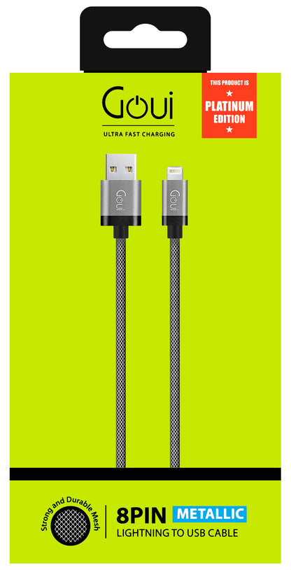 Cavo dati e ricarica USB-A - Lightning Goui Metallic, 18W, 1m, grigio G-LC8PIN-02S G-LC8PIN-02S