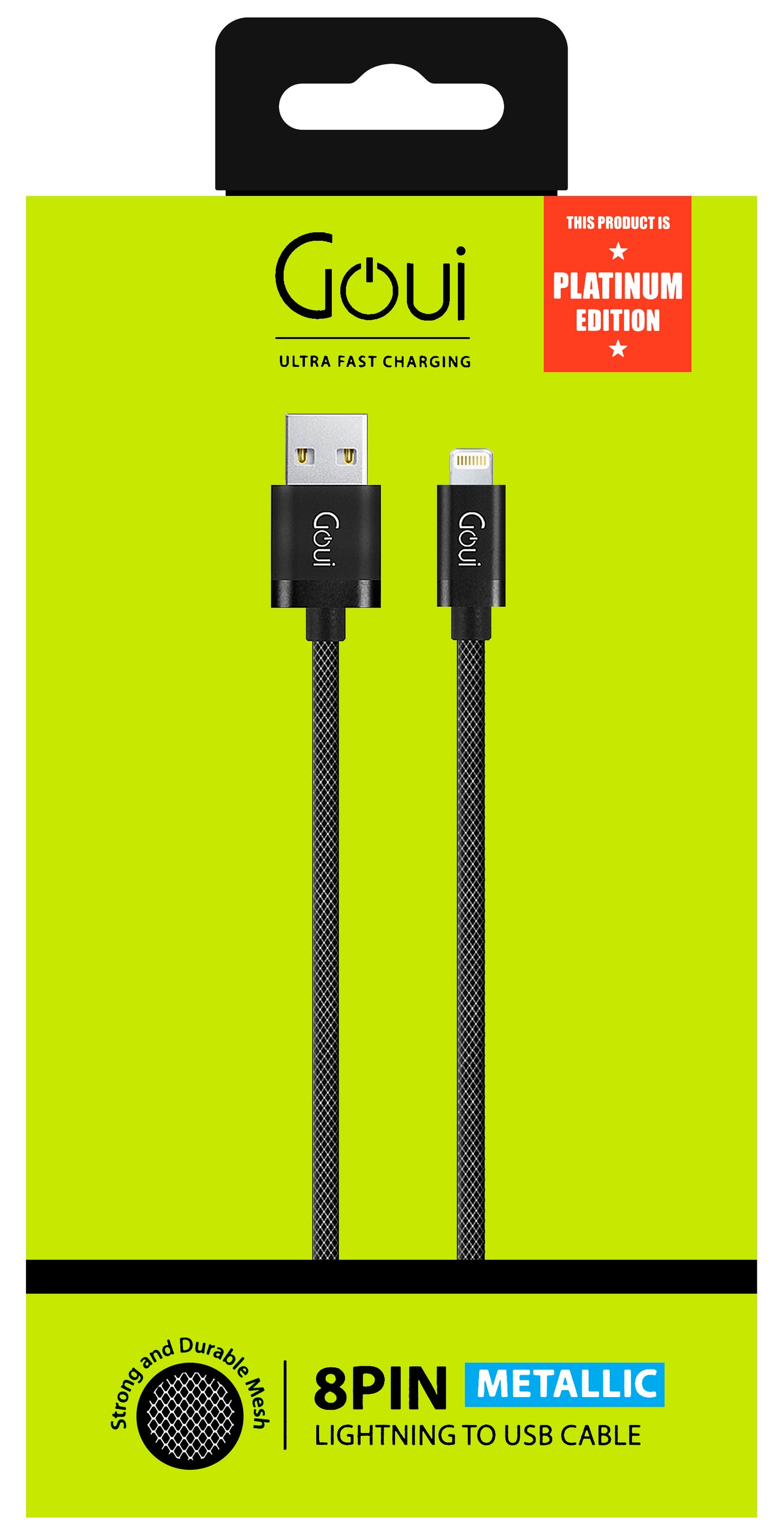 Cavo dati e ricarica USB-A - Lightning Goui Metallic, 18 W, 1 m, nero G-LC8PIN-02BK G-LC8PIN-02BK