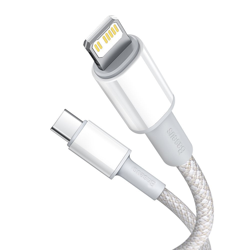 Cavo dati e ricarica USB-C - Lightning intrecciato ad alta densità di Baseus, 20W, 1 m, bianco CATLGD-02