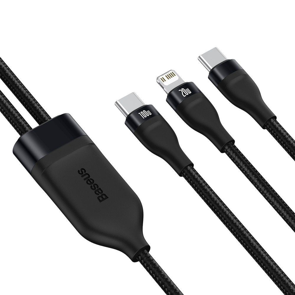 Cavo Dati e Ricarica USB-C - Lightning / USB-C Baseus Flash Series 2in1, 100W, 1.2m, Nero CA1T2-F01