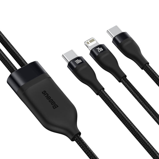 Cavo Dati e Ricarica USB-C - Lightning / USB-C Baseus Flash Series 2in1, 100W, 1.2m, Nero CA1T2-F01
