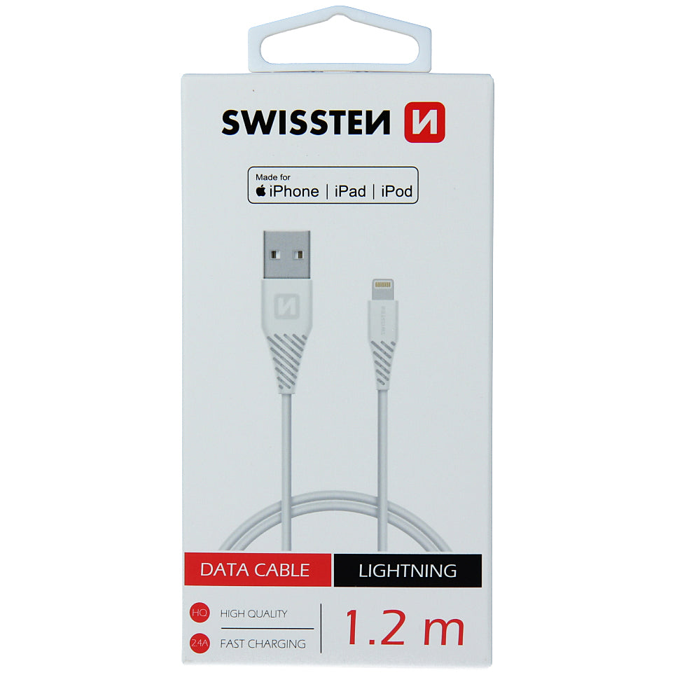 Cavo dati e ricarica USB-A - Lightning Swissten, 18W, 1,2 m, bianco 71526501