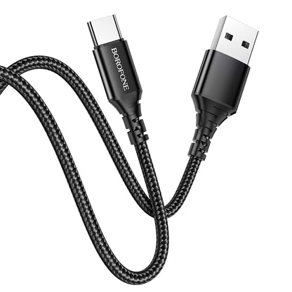 Cavo dati e ricarica da USB-A a USB-C Borofone BX54 ultra luminoso, 18W, 1m, nero