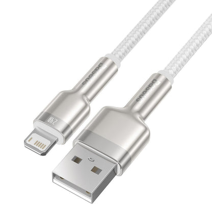 Cavo dati e ricarica USB-A - Lightning Baseus Cafule Metal Series, 18W, 1m, bianco CALJK-A02