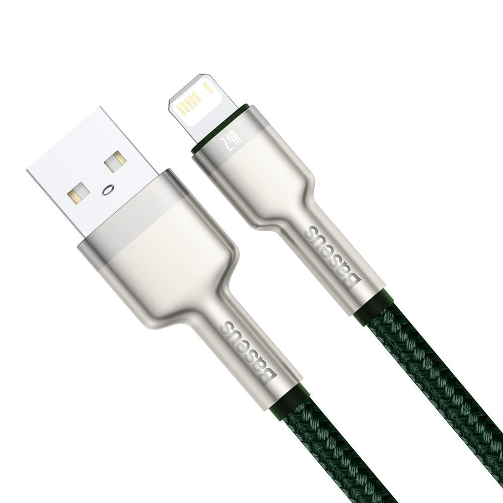 Cavo Dati e Ricarica USB-A - Lightning Baseus Cafule Metal Series, 18W, 1m, Verde CALJK-A06