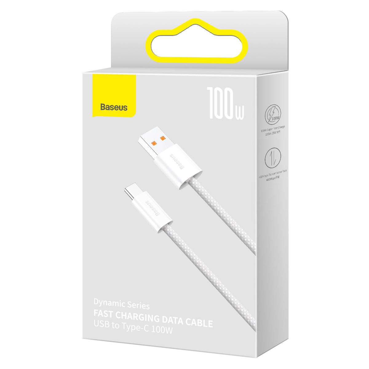 Cavo Dati e Ricarica USB-A - USB-C Baseus Dynamic Series, 100W, 1m, Bianco CALD000602