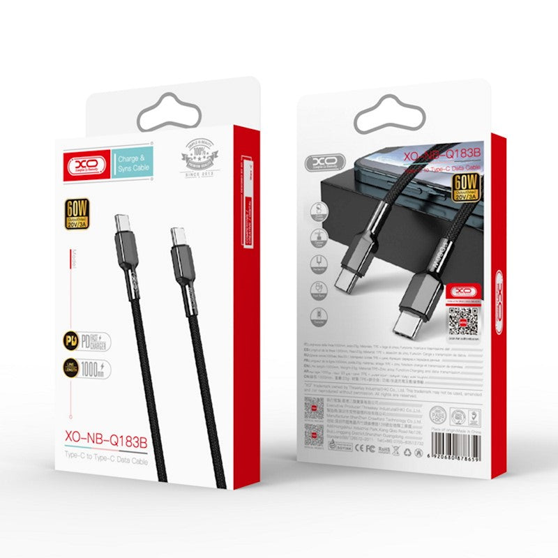 Cavo Dati e Ricarica USB-C - USB-C XO Design NB183B, 60W, 1m, Nero
