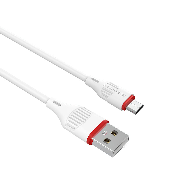 Cavo dati e ricarica USB-A - microUSB Borofone Enjoy BX17, 18W, 1m, bianco 