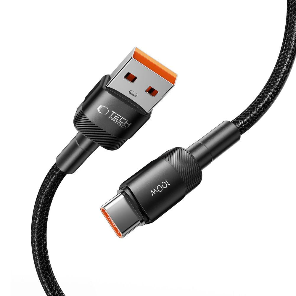 Cavo di ricarica e dati da USB-A a USB-C Tech-Protect Ultraboost EVO, 100W, 0,25 m, nero 