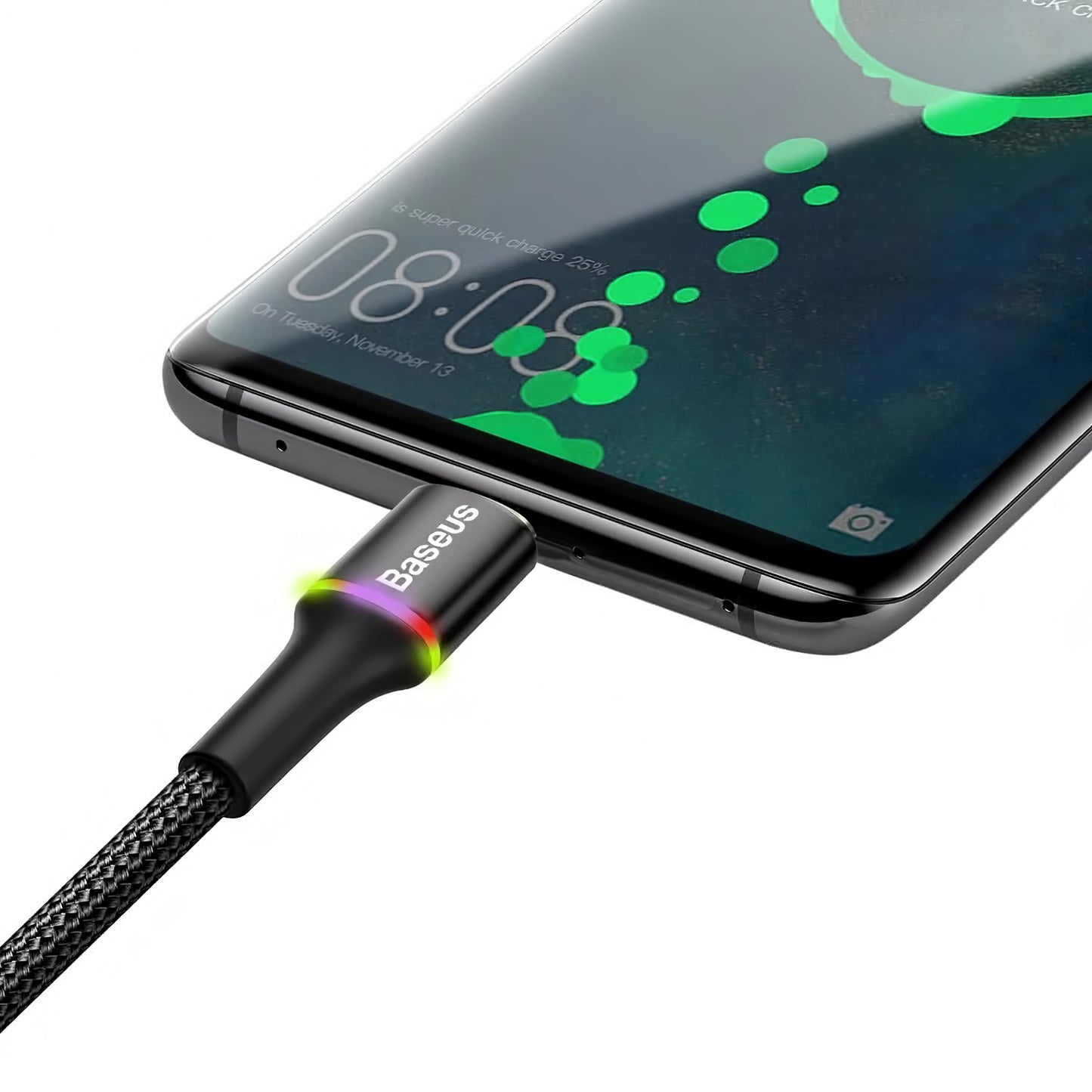 Cavo dati e ricarica da USB-A a USB-C Baseus Halo, 18W, 3m, nero 