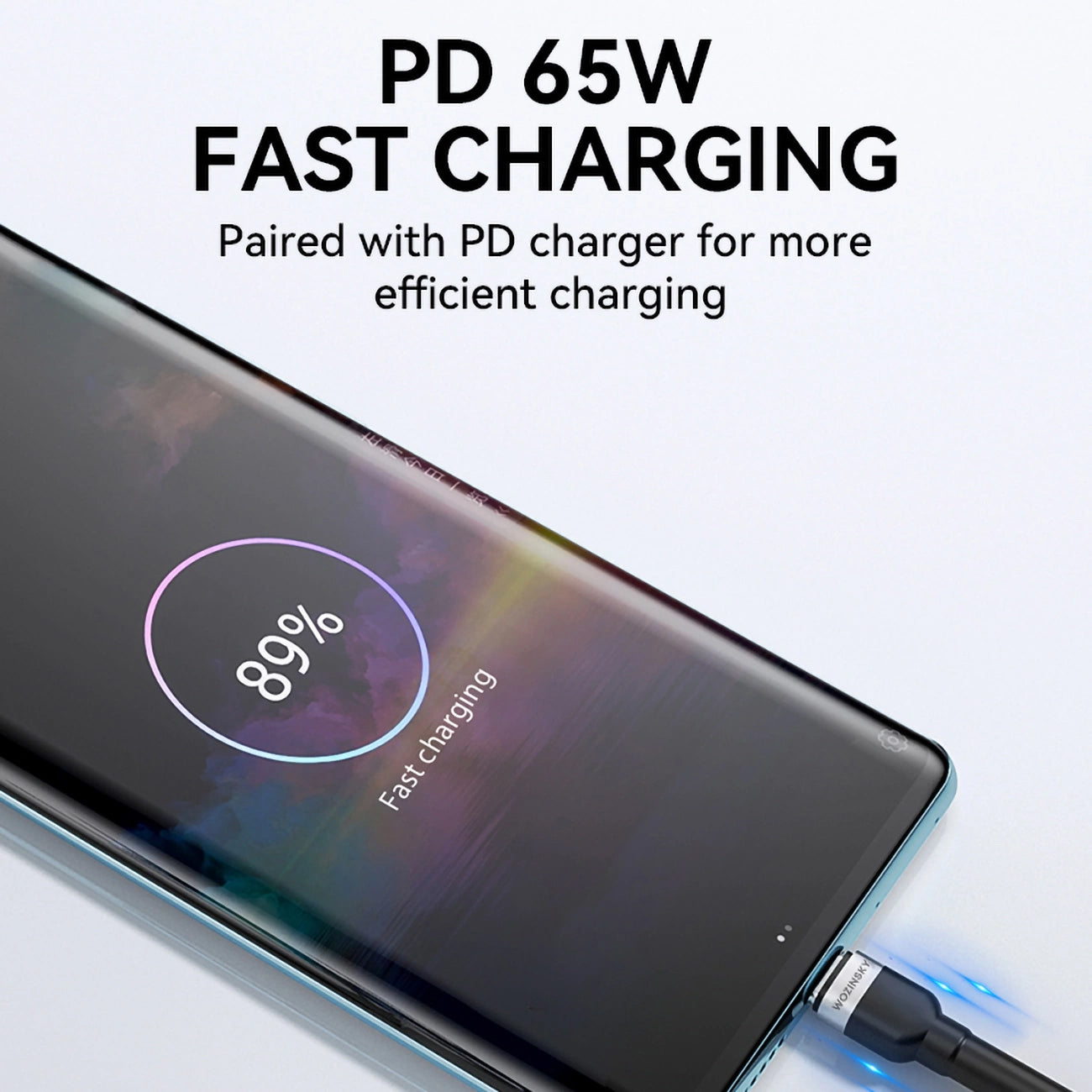 Cavo Dati e Ricarica USB-C - USB-C WZK WNBCC1, 65W, 1m, Nero