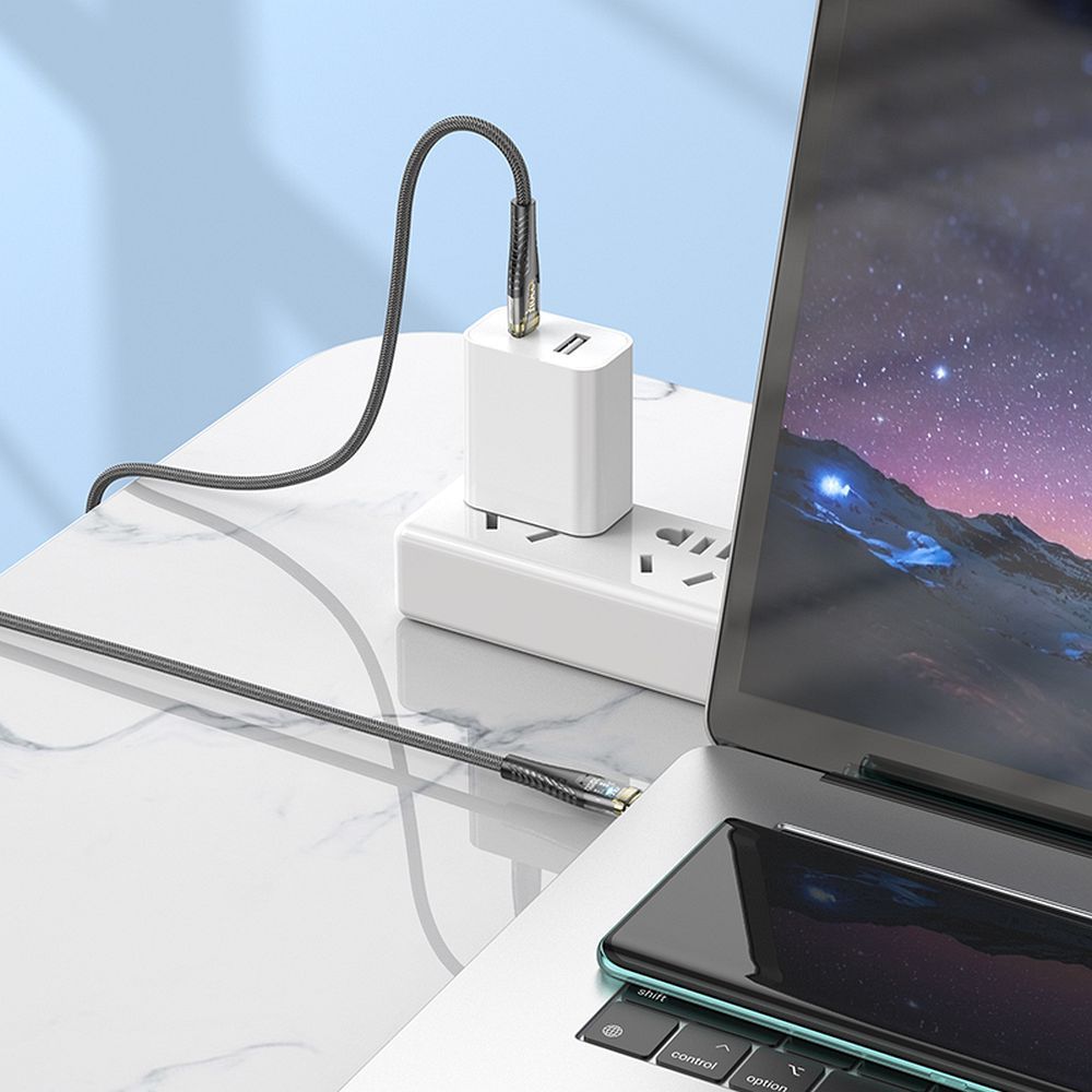 USB-C Data and Charging Cable - USB-C HOCO U121, 60W, 1.2m, Black