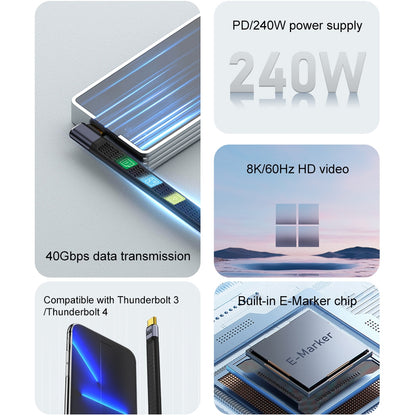 Cavo Dati e Ricarica USB-C - USB-C OEM Angled 8K Video, 240W, 0.15m, Nero