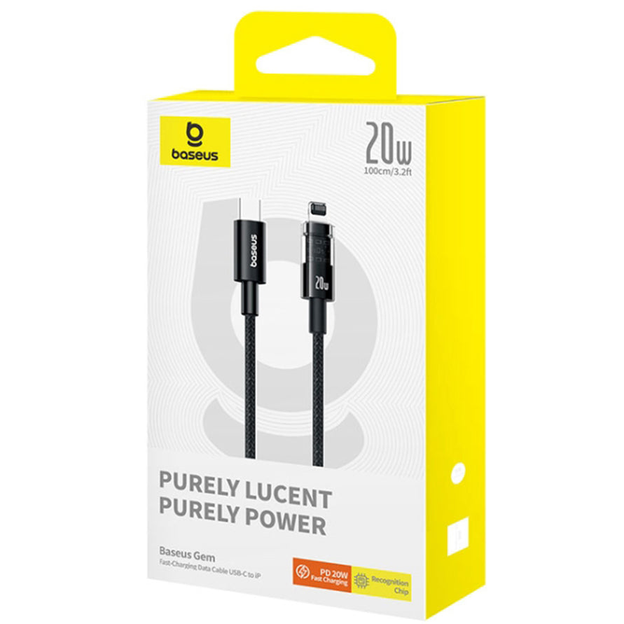 Cavo Dati e Ricarica USB-C - Lightning Baseus Gem, 20W, 1m, Nero P10373001111-00