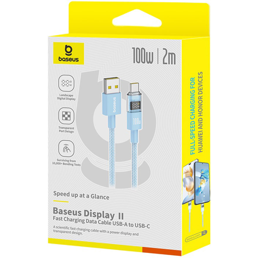 Cavo Dati e Ricarica USB-A - USB-C Baseus Display 2, 100W, 2m, Blu P10382701311-01