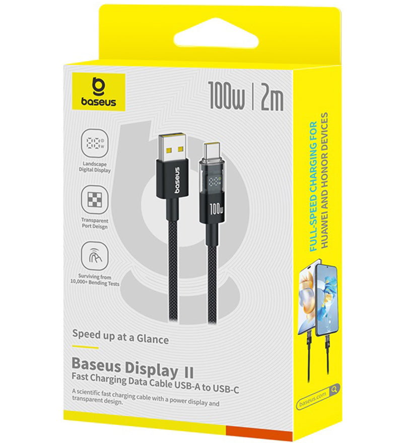 Cavo Dati e Ricarica USB-A - USB-C Baseus Display 2, 100W, 2m, Nero P10382701111-00