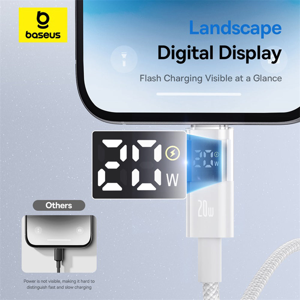 Cavo Dati e Ricarica USB-C - Lightning Baseus Display 2, 20W, 1m, Bianco P10382703211-00